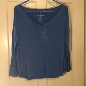 Blue scoop neck